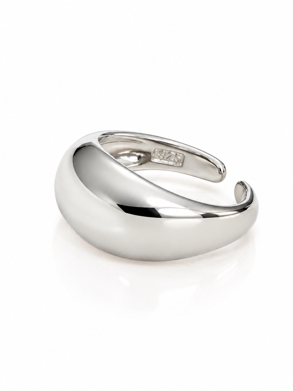 Trendy S925 Silver Tone Chunky Open Band Statement Ring | RS933-1